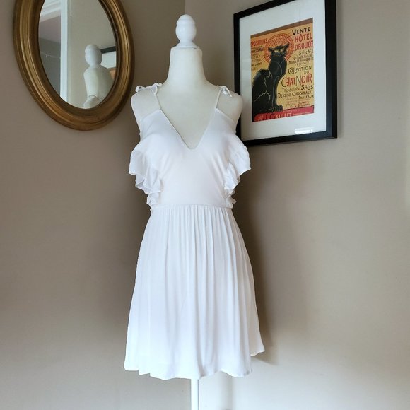 For Love & Lemons White Mini Dress Off-Shoulder XS - Picture 3 of 11